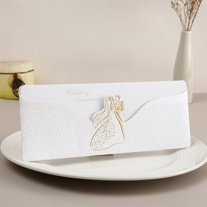 European-style high-end <b>wedding</b> invitations, laser-cut fashionable <b>wedding</b> invitation cards, three-piece set - Product Image 4