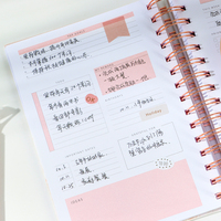 Carnet de notes/agenda A5 rose à spirale, personnalisé avec logo, pour objectifs hebdomadaires et mensuels, planificateur de manifestation, prix usine