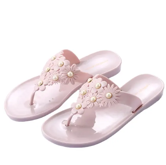 Últimas Mulheres Baratos Chinelos de Praia Verão Moda Flor Flip Flops Para Meninas Calçados