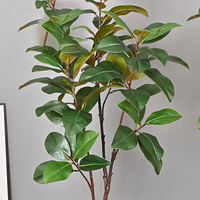 Plante artificielle en pot Ficus Elastica à tronc unique, formes variées, très réaliste, pour la décoration d'hôtels