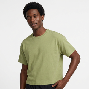 Camiseta Corta para Hombre de 240 g/m², Corte Holgado, Algodón Liso, Fabricante OEM, Venta al Por Mayor, Exportación - Product Image 1