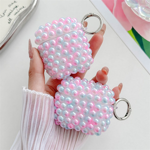 Funda para Auriculares con Degradado de Perlas Arcoíris para Apple Airpods 4 Pro 3 2, Cubierta de Auriculares con Diseño Láser IMD Colorido, Fundas DIY con Cuentas - Product Image 1