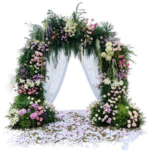 Arco Floral en Forma de U Estilo Boho con Hierba de Pampas y Flores Secas para Decoración de Bodas y Eventos Modernos - Product Image 5