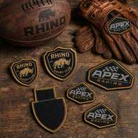 Écusson tissé personnalisé pour tournoi, thermocollant, pour clubs sportifs, avec bordure surjetée, pour vestes de sport, casquettes et uniformes