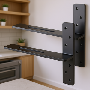 Support mural robuste pour étagères flottantes, 16x2,5 pouces, 5 mm d'épaisseur, revêtement poudré - Product Image 2