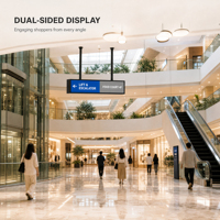 Alışveriş Merkezi Koridoru Yürüyüş Yolu Çift Ekranlı Çift Taraflı Gerilmiş Bar LCD Ekran Asılı Reklam Ekranı WiFi Android İç Mekan
