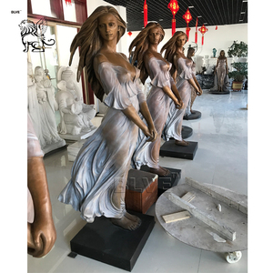 Estátua de Bronze Feminina em Tamanho Real, Modelo de Escultura de Mulher Nu, Decoração de Jardim em Metal de Arte Moderna Popular BLVE - Product Image 5