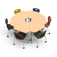Table d'appoint triangulaire en bois bon marché pour étudiant
