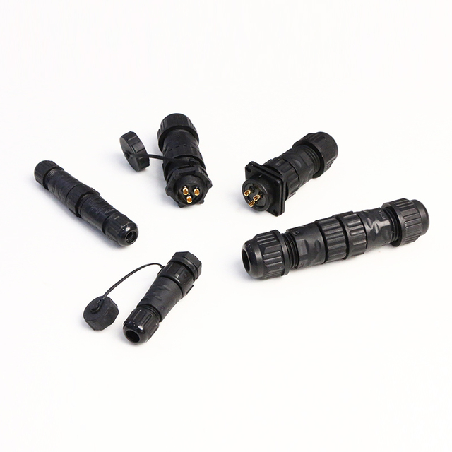 Male Female Waterproof Electrical Wire Cable Connector Panel Connector 10 Pin 12 Pin 15 Pin