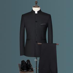 S6358F, envío directo, Otoño, <span class=keywords><strong>jóvenes</strong></span> de mediana edad, negocios, ocio, cuello levantado, <span class=keywords><strong>trajes</strong></span> <span class=keywords><strong>elegantes</strong></span> de tres piezas <span class=keywords><strong>para</strong></span> <span class=keywords><strong>hombres</strong></span> - Product Image 4