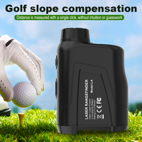 Télémètre de golf 6X 1500Y avec compensation de pente, vibration, verrouillage de la cible, noir, rechargeable, marque privée