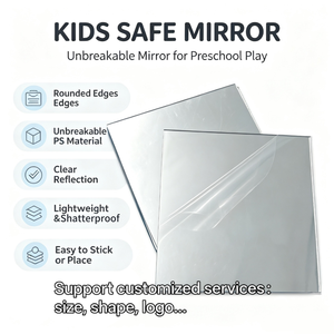 Wholesale 10*10cm Rigid Shatterproof PS <b>Mirror</b> High Clarity for School Symmetry Cognition Science Teaching Custom Size Available - Product Image 2