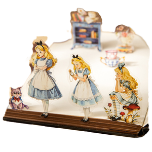 50 feuilles par paquet, livre d'autocollants découpés en PET sur le thème des contes de fées, Alice au pays des merveilles, grande capacité - Product Image 1