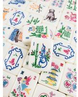 Jeu de Mahjong américain en acrylique ivoire gravé au laser, motif bateau et animaux orientaux, 160 tuiles, Joker, pour jeu de société familial