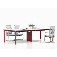 Bureau de conférence ovale moderne et minimaliste en MDF, avec une construction durable, pour le bureau à domicile et les réunions