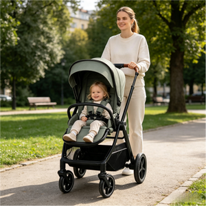 Passeggino Reversibile Pieghevole a Doppia Faccia con Carrozzina per Neonati e Bambini, Navicella e Passeggino da Viaggio 3 in 1 - Product Image 5