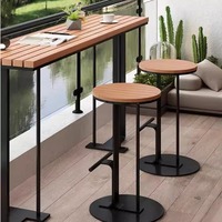 Tabouret de bar en bois de style nordique minimaliste, tabouret haut design en fer forgé pour la maison/le bar/l'îlot, style premium