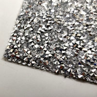 Feuille d'autocollants en résine gelée étincelante avec strass, argentée, 24x40cm (9.4"x15.7''), auto-adhésive