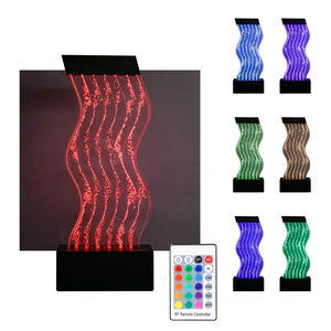 Wave Designs <strong>Modern</strong> Acrylic Indoor <strong>Room</strong> <strong>Dividers</strong> with RGB LED Light Wedding Panel Water Features by Bubble Wall - Product Image 2