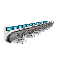 Estación de trabajo con forma personalizada de alta calidad, consola de sala de control de escritorio, mesa combinada, escritorio, centro de comando, consola de monitoreo