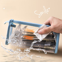 Promotion : Trousse à stylos scellable en PVC transparent, étui à crayons portable multifonctionnel pour étudiants
