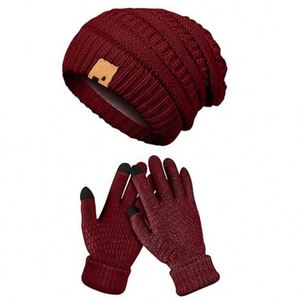 Women Winter <b>Beanie</b> Set Pom Knit <b>Hat</b> With Warm Fleece Lined Touchscreen Gloves for Cold Weather Promotional Gift - Product Image 2