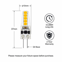 Ampoule LED G4 2W AC/DC 12V COB Silicone 200LM 2700K/3000K/6000K 360° Sans Scintillement Résidentiel Extérieur Remplace l'Halogène CE LVD RoHS