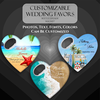 Cadeaux personnalisés pour la fête nuptiale avec logo personnalisé, cadeaux de mariage, aimant de réfrigérateur en forme de cœur, ouvre-bouteille magnétique