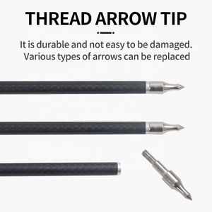 Frecce in carbonio puro 3K tiro con l'arco arco composto ricurvo e frecce punte rimovibili tiro a segno attrezzatura per albero di piume di plastica - Product Image 2