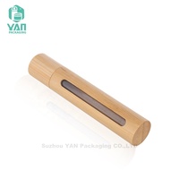 YAN Packaging Cylindre 15ml Vide Biodégradable Rechargeable Écologique Naturel en Bambou Gravé Déodorant Roll-On Huile Parfumée