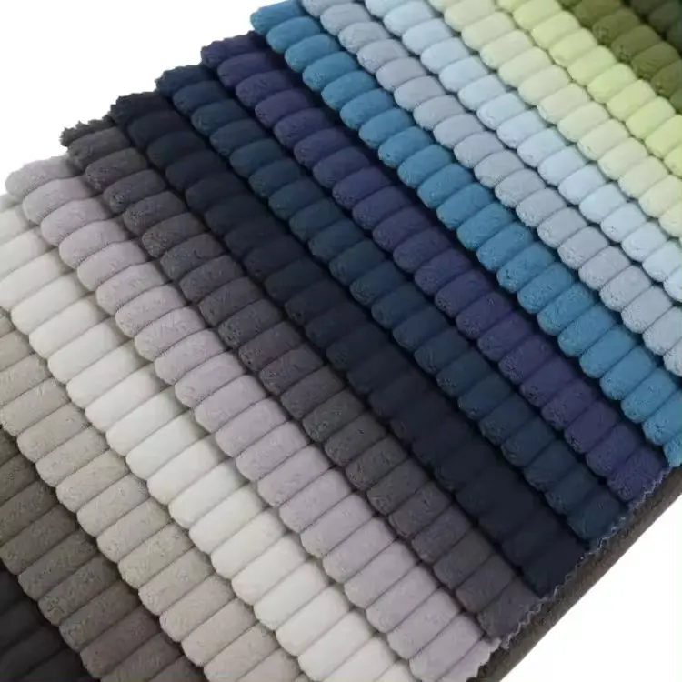 Новый дизайн обивочная мебель 100 полиэстер простой полосатый вельветовый бархат для дивана ткани