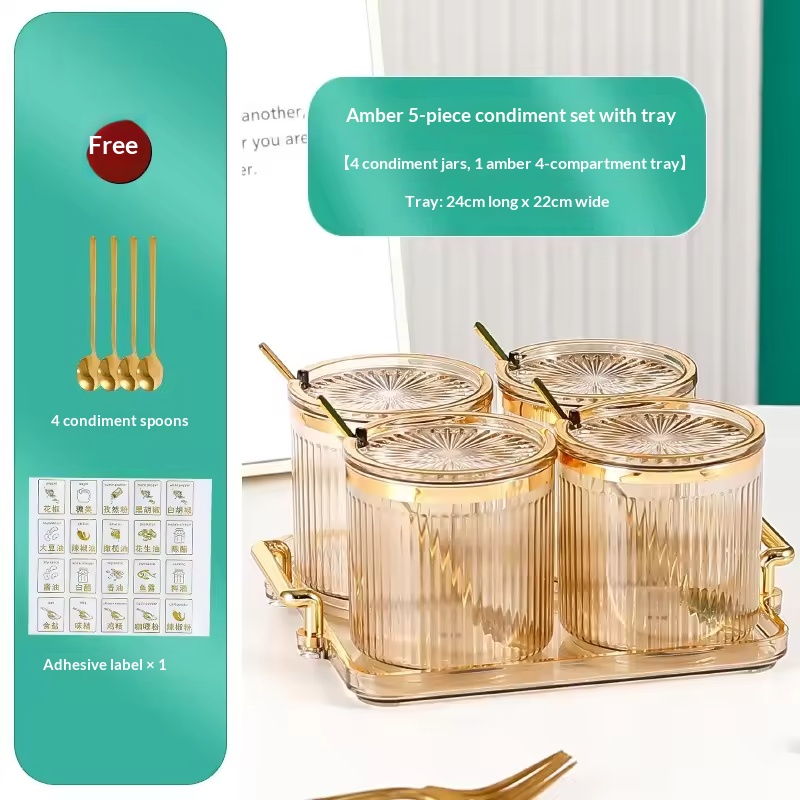 4 jars + tray
