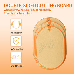 Nouveau design de blocs à découper ovales multifonctionnels en PP double face ensemble de planches à découper avec poignée pour la cuisine à domicile - Product Image 3