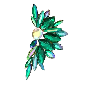 Orecchini pendenti E4121 con cristalli rossi a forma di pianta, montatura a griffe in lega di zinco, gioielli da donna alla moda, stile romantico per feste - Product Image 1