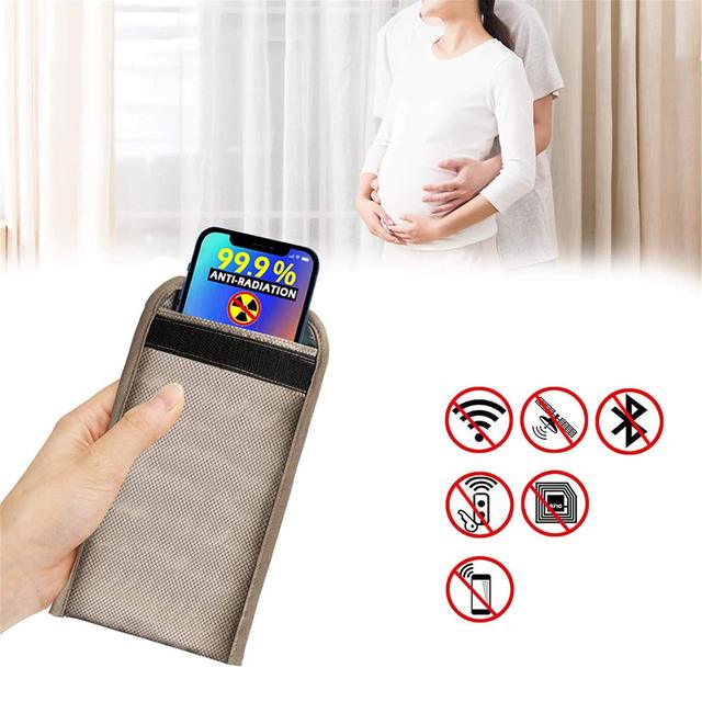 Cell Phone Anti-Radiation Sleeve Faraday Bag Pregnant Phone Rf Signal Shielding Blocker 5G GPS EMF RFID Signal Blocking Bag