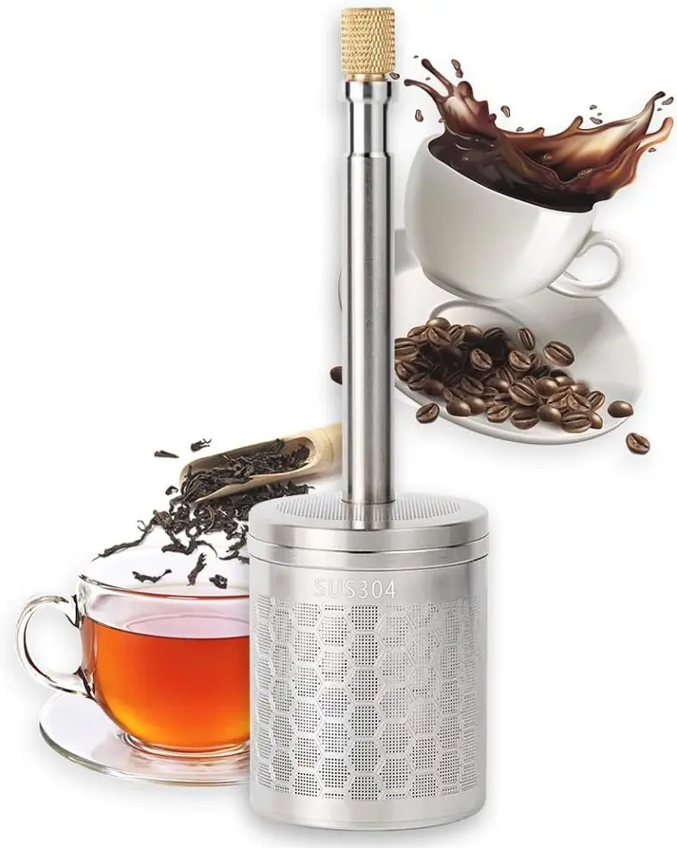 Máquina de café portátil de doble pared, prensa de café francés y máquina de té