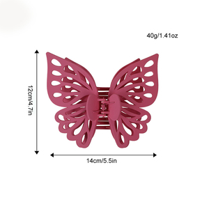 Pinzas para el pelo de mariposa grande mate para mujer, pinzas esmeriladas de doble hueco para niña, Clip de tiburón de Color sólido, accesorios para el cabello - Product Image 6