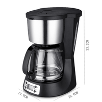 Thema CKD SKD Temporizador digital Control programable Automático Anti goteo 1000W Mantener caliente 1.8L 12 15 Taza Cafetera de goteo