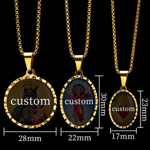 Giveluck Custom Roestvrij Staal Kruis Hanger Maagd Mary Jesus Zwart Madonna Sprankelende Ketting Voor Mannen Vrouwen Christelijke Mode - Product Image 2