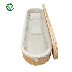 Sıcak satış avrupa tarzı doğal hasır yetişkin tabut en iyi fiyat cenaze malzemeleri aksesuarları zarif yetişkin tabut - Product Image 2