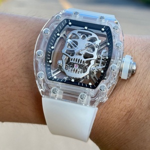 Luxury Crystal Case <b>Skeleton</b> Movement Sporty Casual Business Ready Water Resistant Men's <b>Automatic</b> Mechanical <b>Watch</b> - Product Image 1