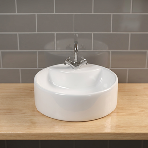Lavabo de table moderne en céramique rouge avec drain, écologique, meilleur prix, design élégant, de l'usine fournisseur de Foshan - Product Image 3