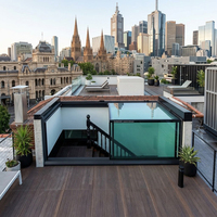 Fenêtre coulissante de toit en aluminium moderne en forme de L pour accès par escalier, terrasse sur le toit, étanche, conception de projet personnalisée