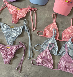 <span class=keywords><strong>Trajes</strong></span> <span class=keywords><strong>de</strong></span> <span class=keywords><strong>Baño</strong></span> Personalizados al por Mayor para Mujer, Conjuntos <span class=keywords><strong>de</strong></span> Bikini Brillantes y Sexys, Traje <span class=keywords><strong>de</strong></span> <span class=keywords><strong>Baño</strong></span> Triangular con Tanga - Product Image 2