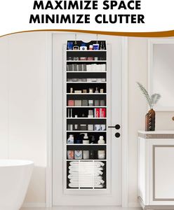 6 <b>Shelf</b> Over Door Organizer 50LB Load Behind Storage Hanging Over the Door Organizer - Product Image 6