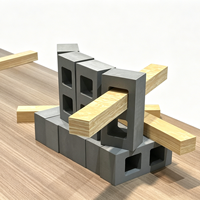Grandes briques creuses souples et blocs en mousse à grain de bois, ensemble de construction d'ingénierie, jouets de construction pour enfants