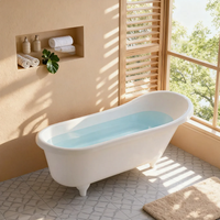 Baignoire autoportante moderne en acrylique, sur mesure, pour hôtels, appartements, projets d'ingénierie, OEM ODM