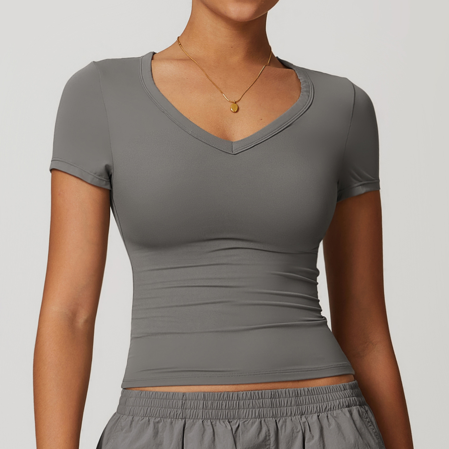 Tight Short Sleeve Yoga Tops Gym Running Pilates Fitness Clothes Women Slimming Quick-Drying Sports T-Shirts