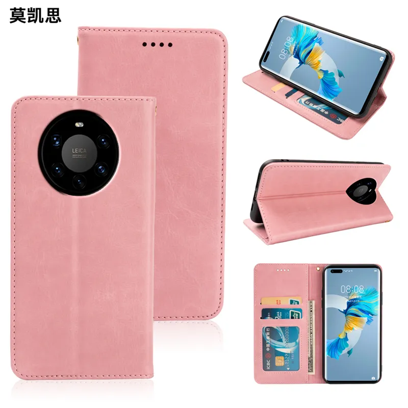 Crazy Horse Leather Case Flip Wallet Back Cover for Huawei Mate 40 30 Pro 20 Lite Nova 9 P50 P40 Book Case With Magnetic bracket