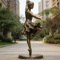 Sculpture de danseuse de ballet classique grandeur nature en bronze coulé, sculptée à la main, pour cour et théâtre, directement de l'usine